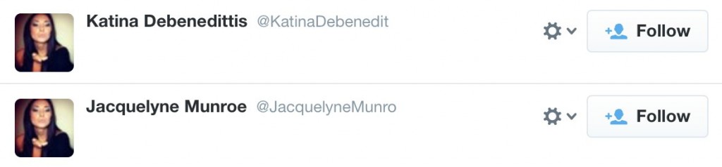 Katina and Jacquelyne spam accounts