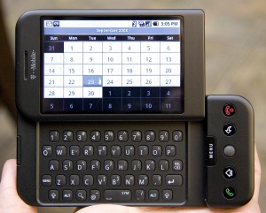 The first Android phone, launched October 2008 (Wikimedia Commons)
