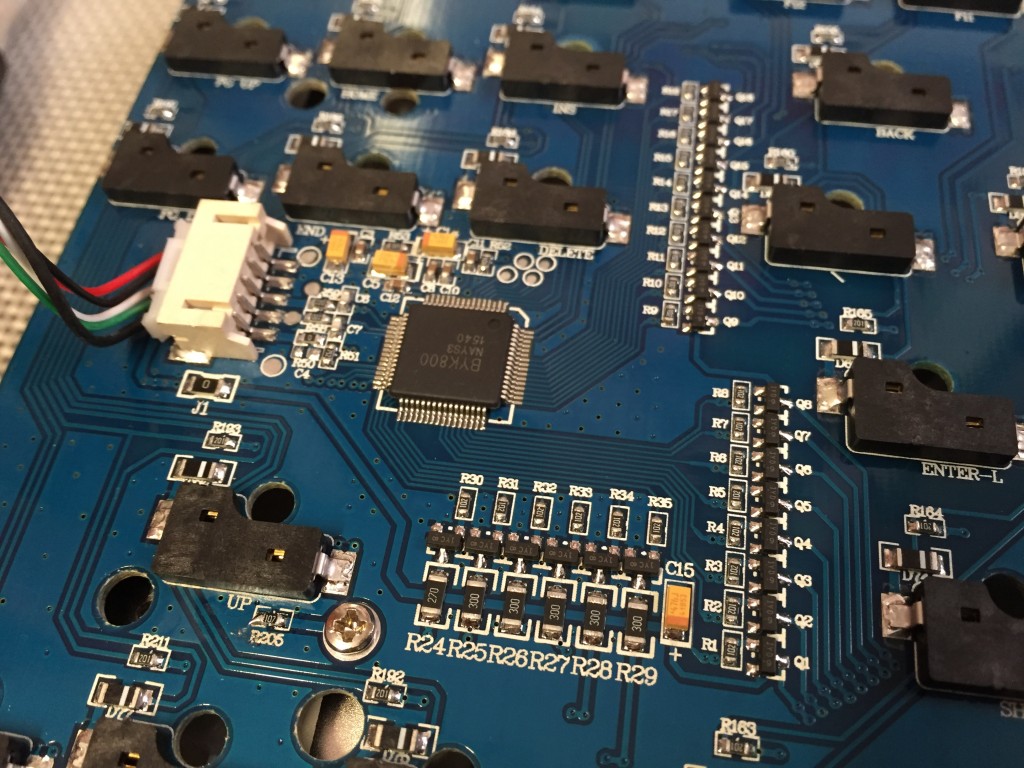 Bottom of Team Wolf circuit board showing resistors