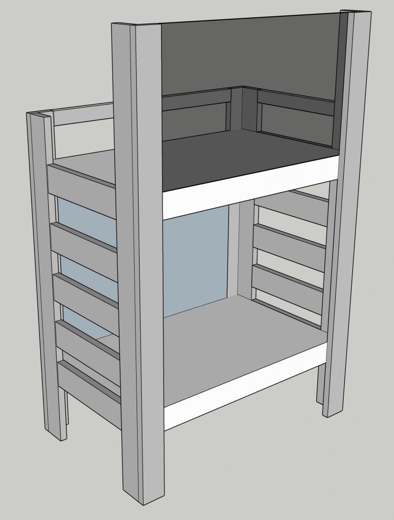 3D model of bunk bed